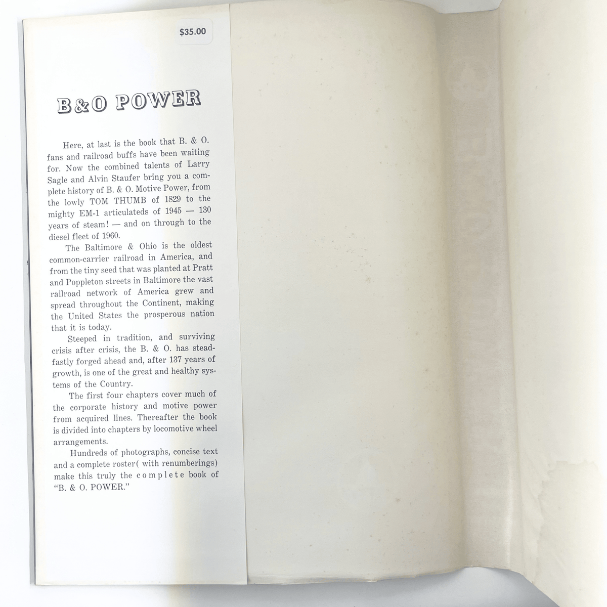 B&O Power: Steam, Diesel and Electric Power of the Baltimore and Ohio Railroad 1829-1964