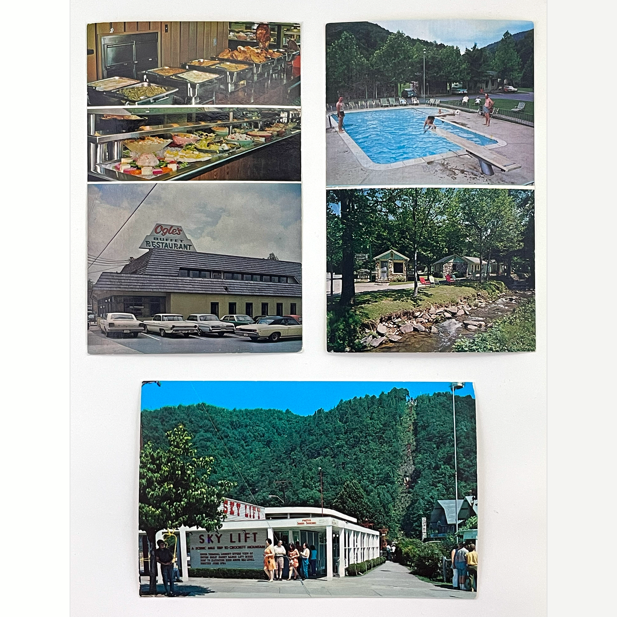Gatlinburg TN Tennessee Sky Lift 1960's-70's Postcards Lot of Three