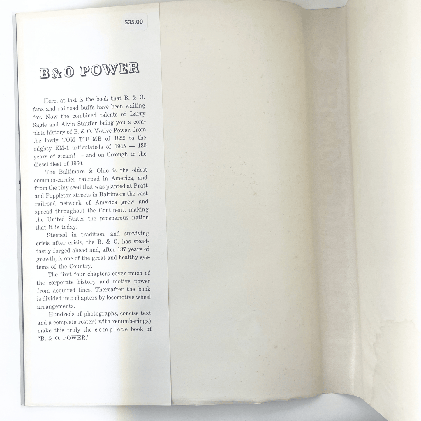 B&O Power: Steam, Diesel and Electric Power of the Baltimore and Ohio Railroad 1829-1964