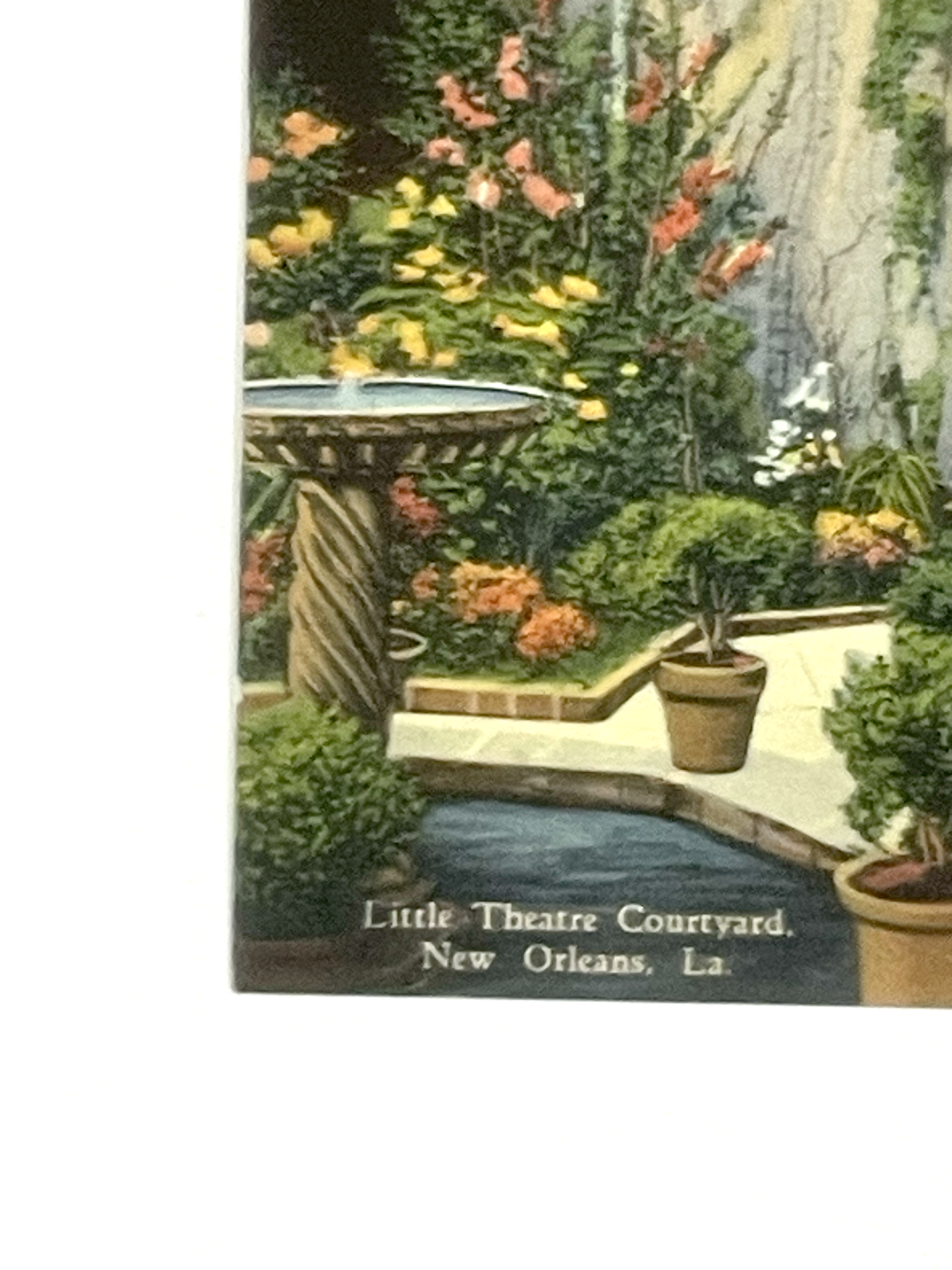 Little Theatre Courtyard New Orleans LA | Curt Teich Linen Postcard