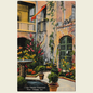 Little Theatre Courtyard New Orleans LA | Curt Teich Linen Postcard