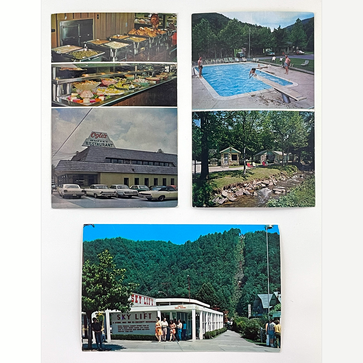 Gatlinburg TN Tennessee Sky Lift 1960's-70's Postcards Lot of Three