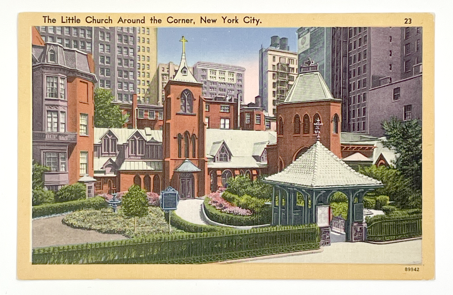 The Little Church Around the Corner, New York City Vintage Postcard